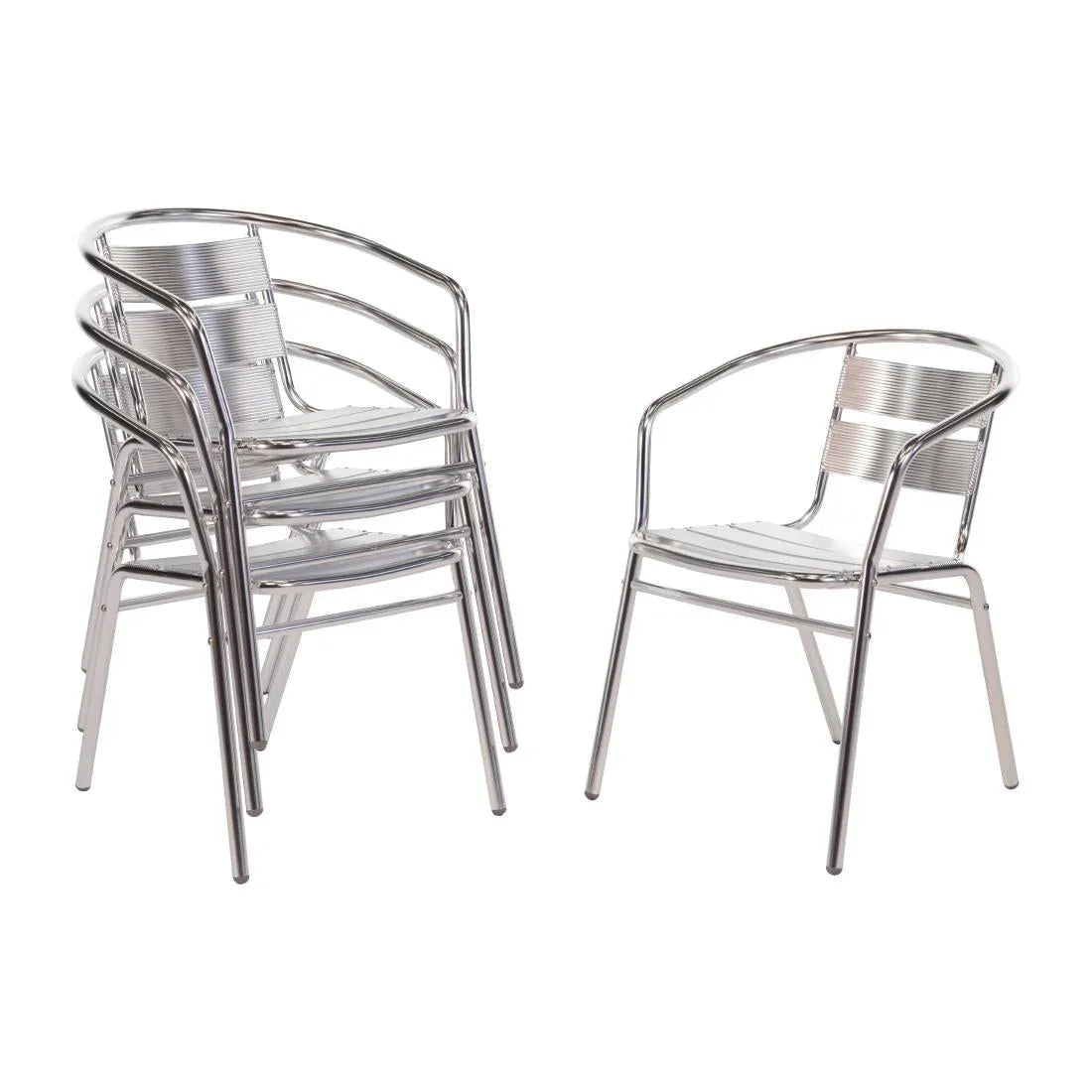 U419 Bolero Armchair Alu. - 530x580x735mm (Pack 4) - JD Catering Equipment Solutions Ltd