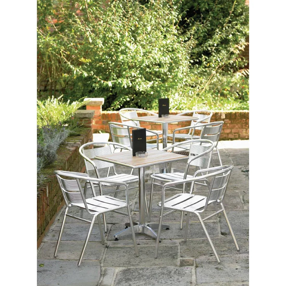 U419 Bolero Armchair Alu. - 530x580x735mm (Pack 4) - JD Catering Equipment Solutions Ltd