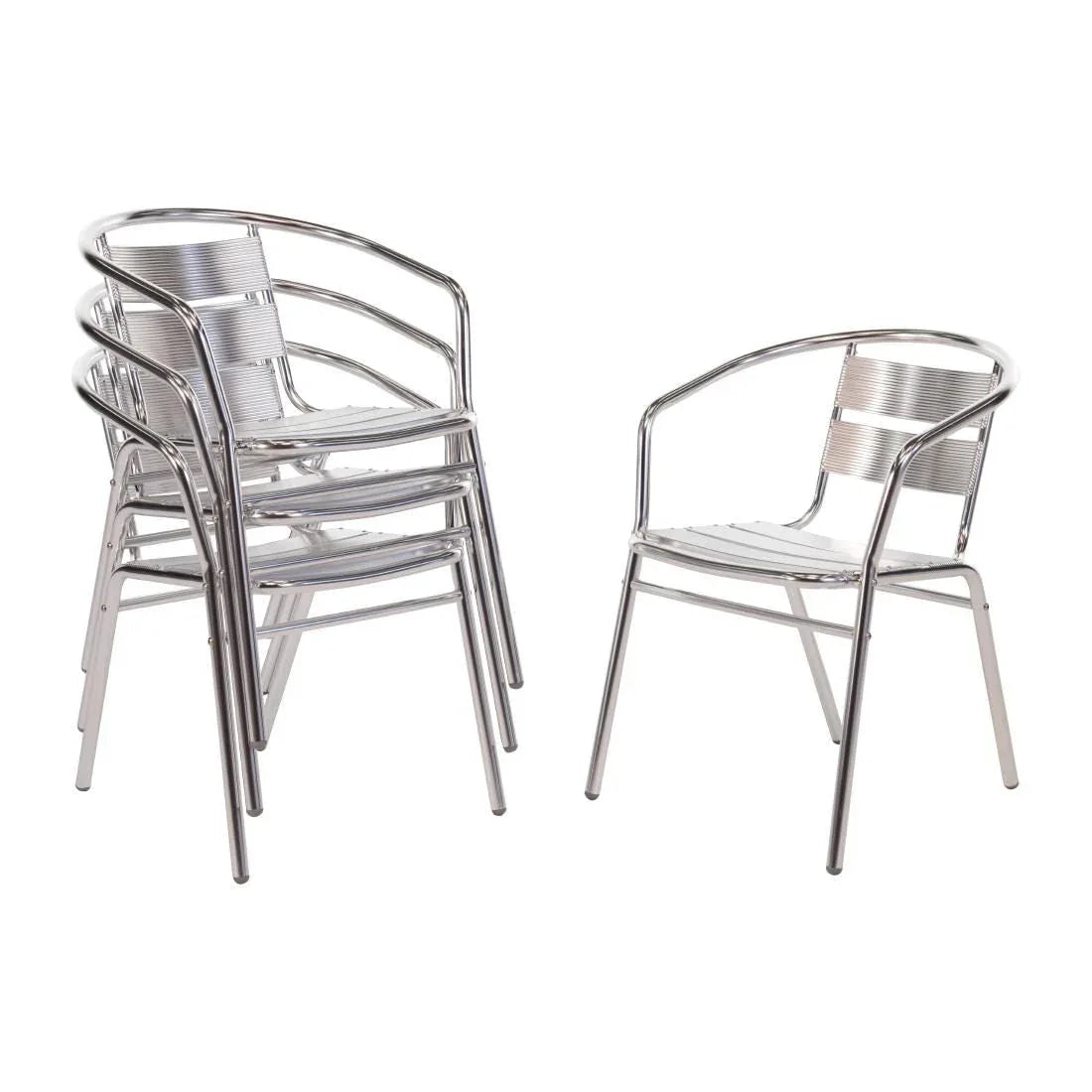 U419 Bolero Armchair Alu. - 530x580x735mm (Pack 4) - JD Catering Equipment Solutions Ltd