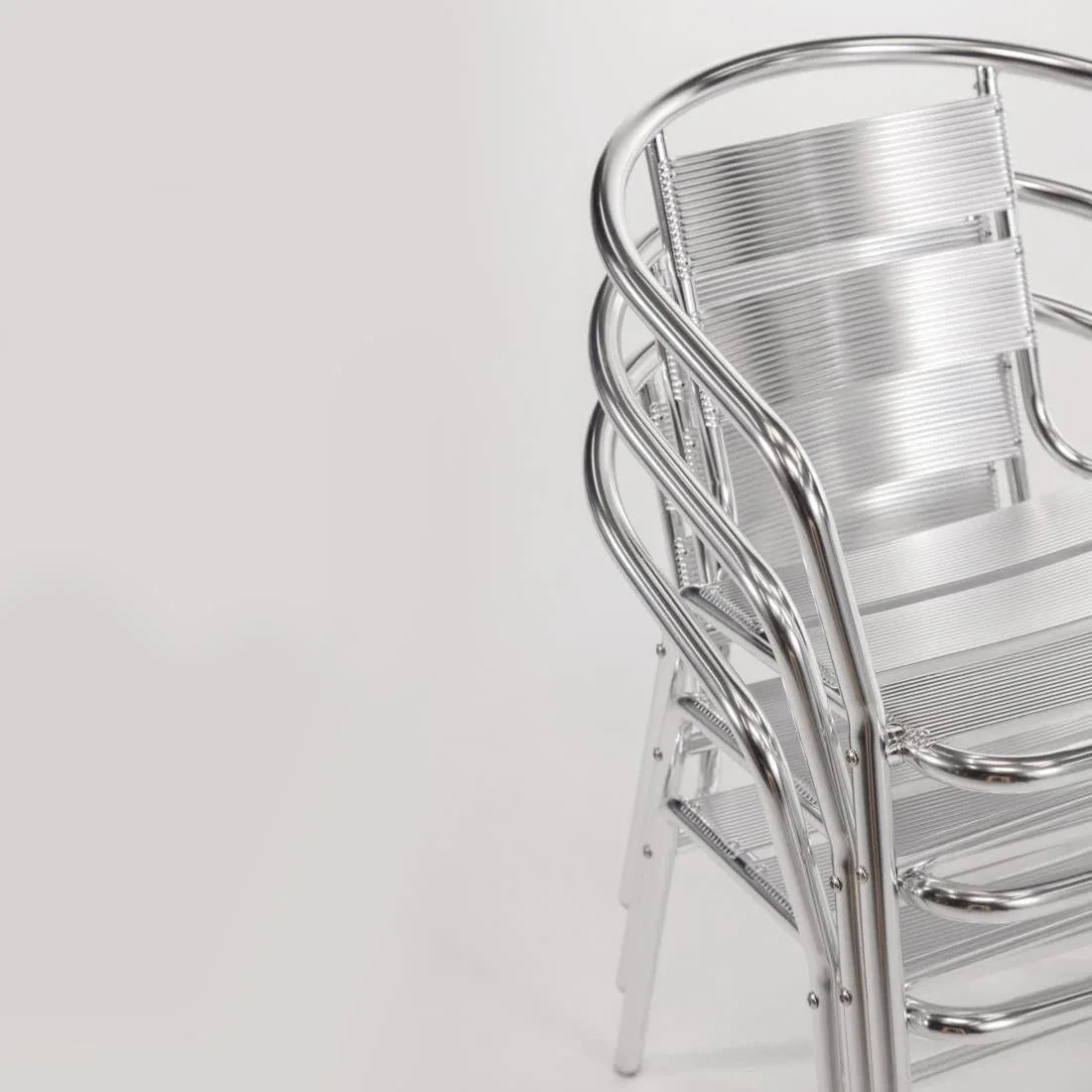 U419 Bolero Armchair Alu. - 530x580x735mm (Pack 4) - JD Catering Equipment Solutions Ltd