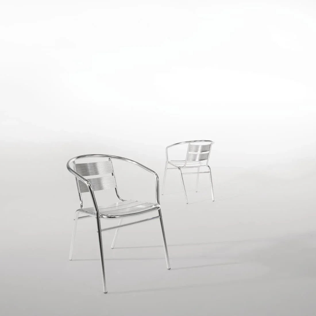 U419 Bolero Armchair Alu. - 530x580x735mm (Pack 4) - JD Catering Equipment Solutions Ltd