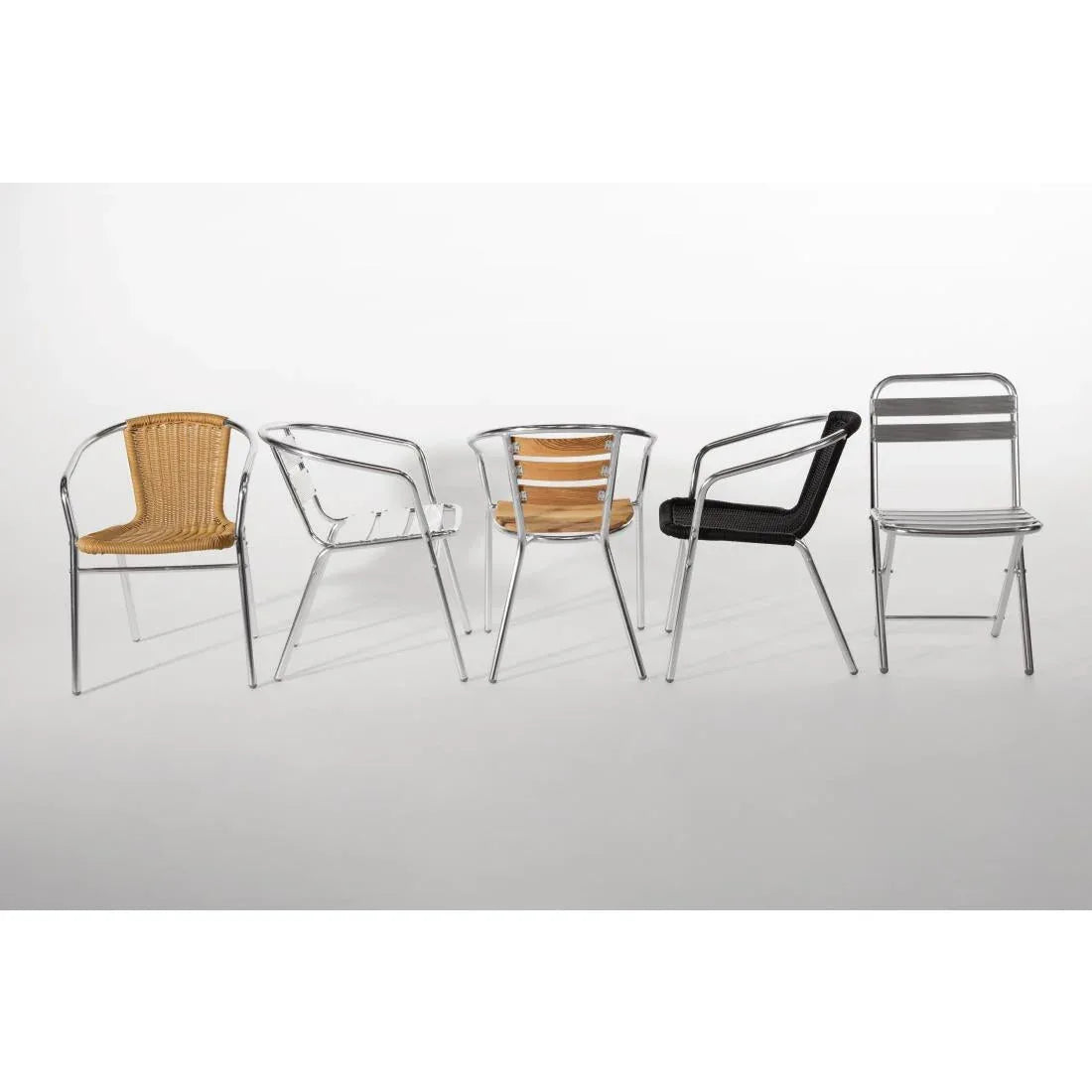 U421 Bolero Armchair Alu. & Ash - 570Wx560Dx760mmH (Pack 4) - JD Catering Equipment Solutions Ltd