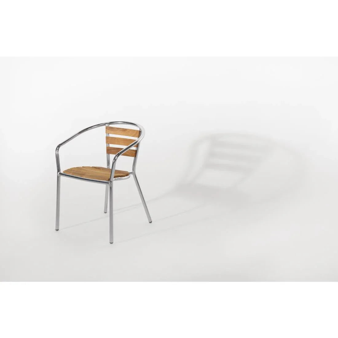 U421 Bolero Armchair Alu. & Ash - 570Wx560Dx760mmH (Pack 4) - JD Catering Equipment Solutions Ltd