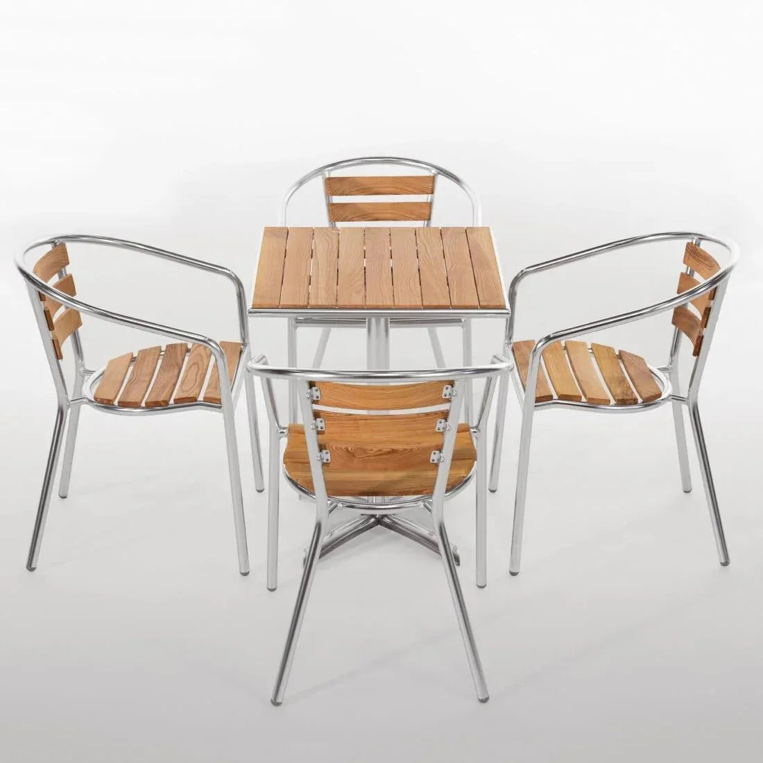 U421 Bolero Armchair Alu. & Ash - 570Wx560Dx760mmH (Pack 4) - JD Catering Equipment Solutions Ltd