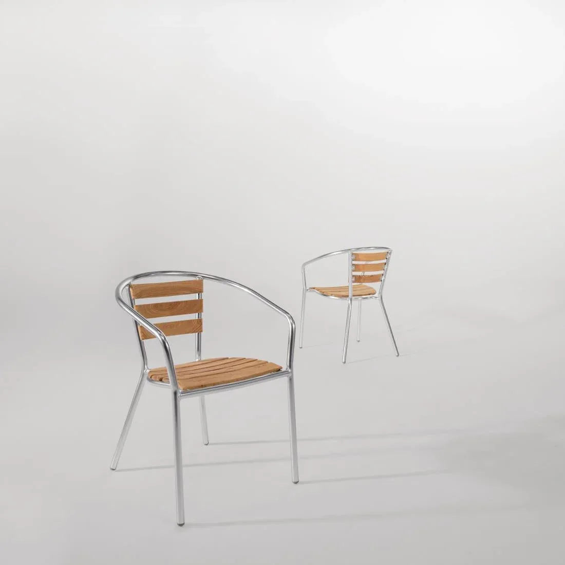 U421 Bolero Armchair Alu. & Ash - 570Wx560Dx760mmH (Pack 4) - JD Catering Equipment Solutions Ltd