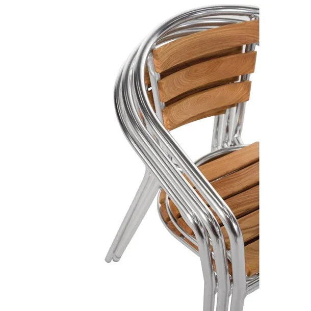 U421 Bolero Armchair Alu. & Ash - 570Wx560Dx760mmH (Pack 4) - JD Catering Equipment Solutions Ltd