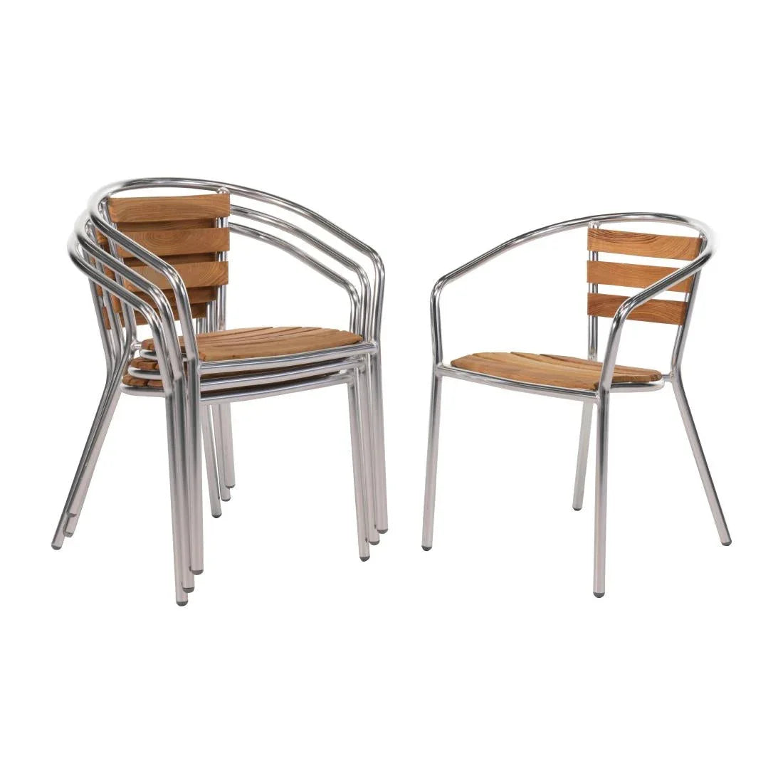 U421 Bolero Armchair Alu. & Ash - 570Wx560Dx760mmH (Pack 4) - JD Catering Equipment Solutions Ltd