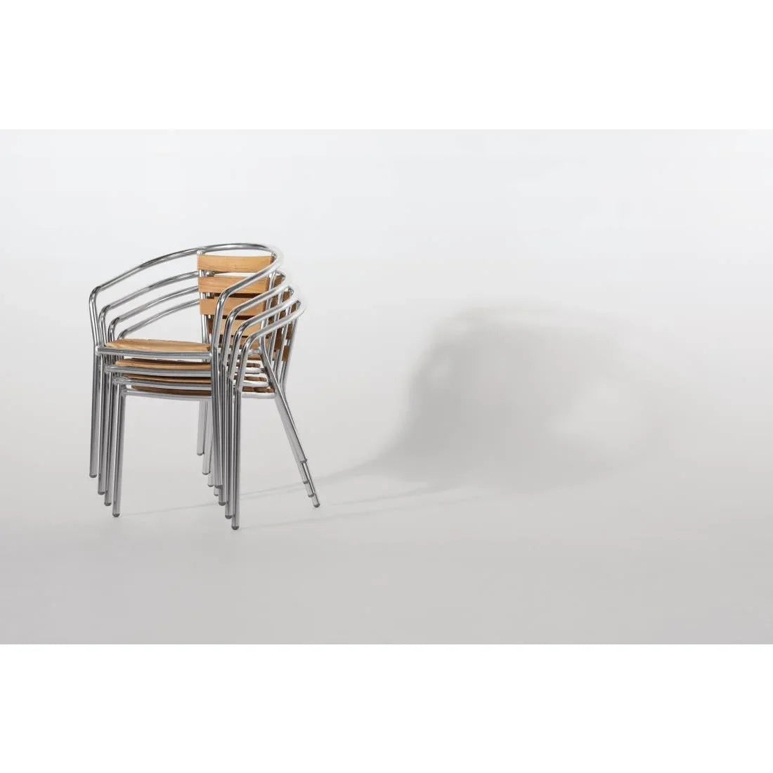 U421 Bolero Armchair Alu. & Ash - 570Wx560Dx760mmH (Pack 4) - JD Catering Equipment Solutions Ltd