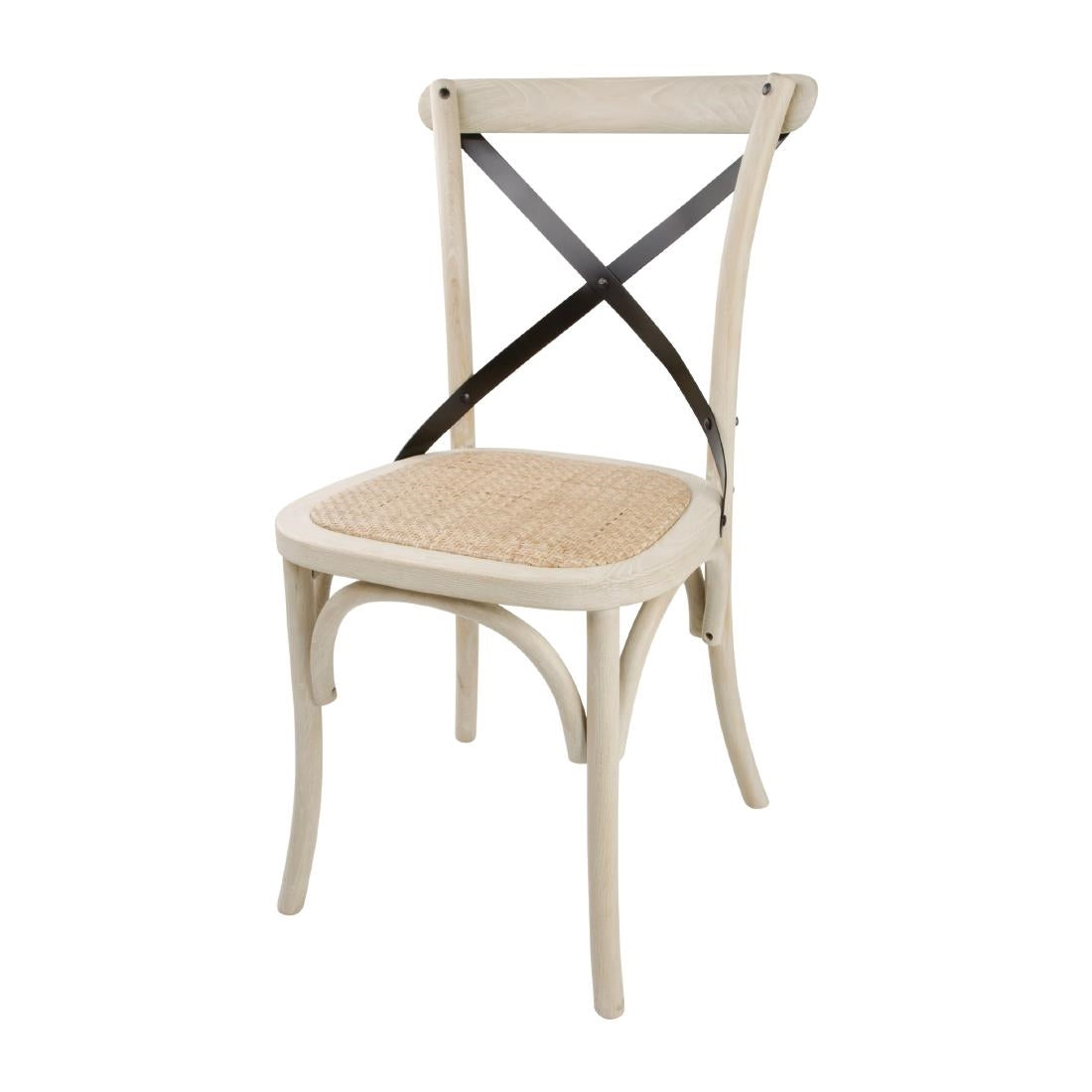 Bolero Bentwood Chairs with Metal Cross Backrest (Pack of 2) JD Catering Equipment Solutions Ltd