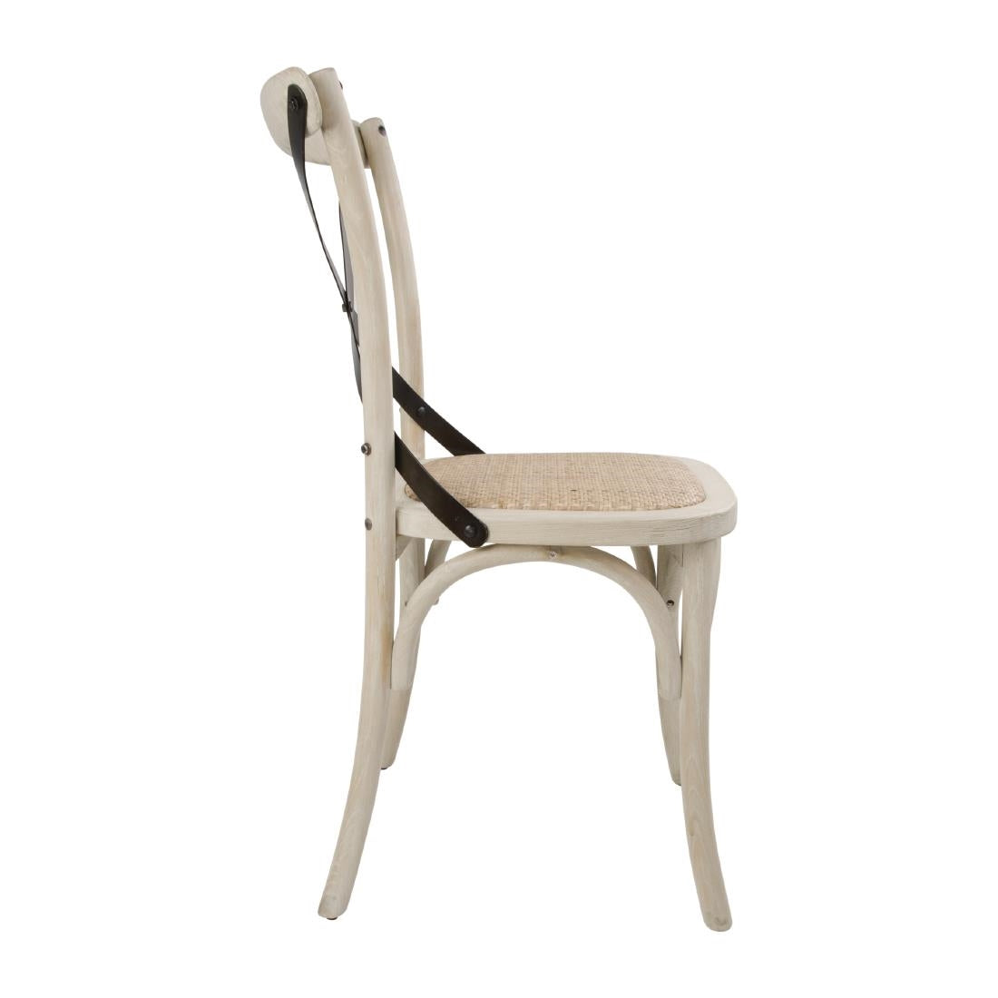 Bolero Bentwood Chairs with Metal Cross Backrest (Pack of 2) JD Catering Equipment Solutions Ltd
