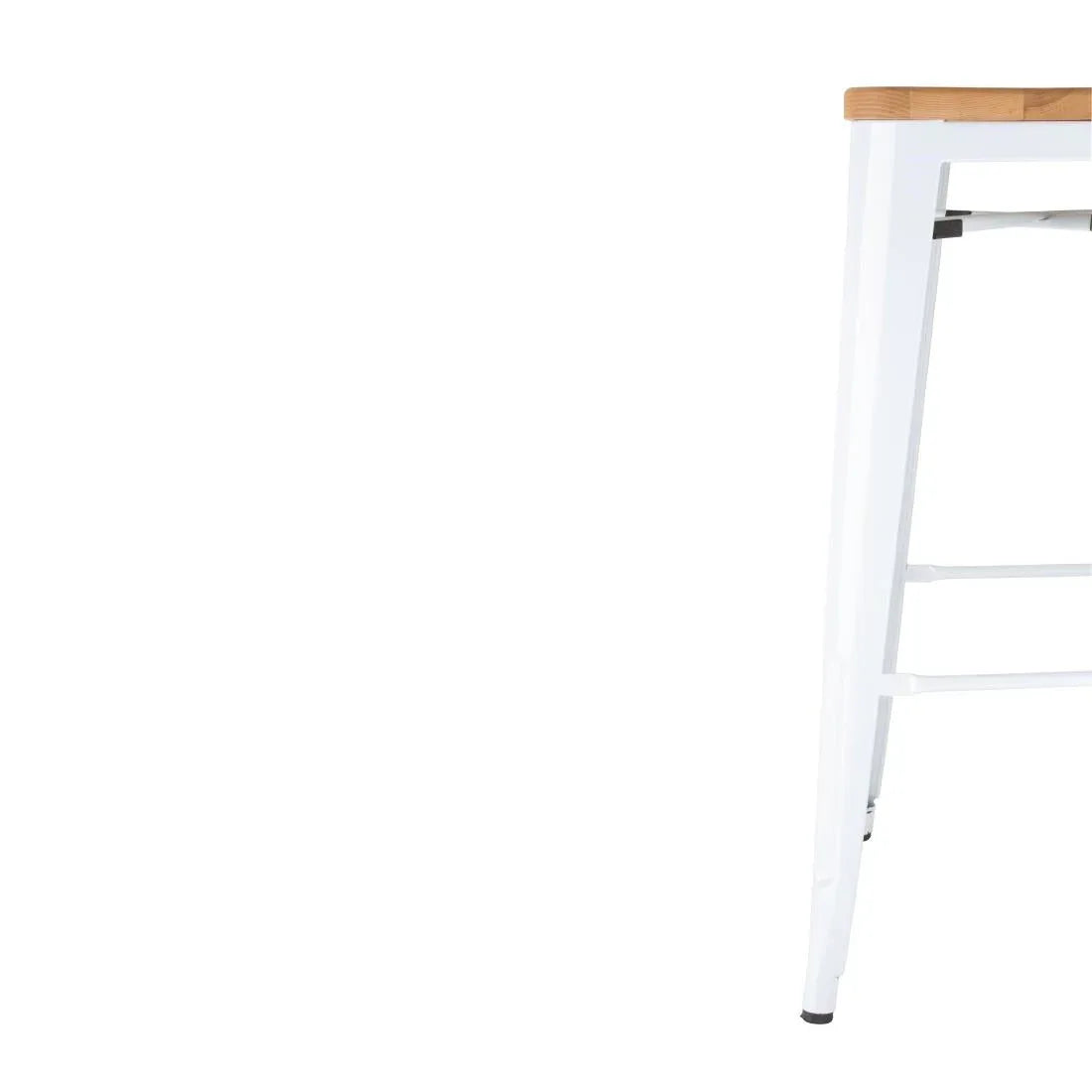 DW739 Bolero Bistro High Stools with Wooden Seatpad White (Pack of 4) - JD Catering Equipment Solutions Ltd