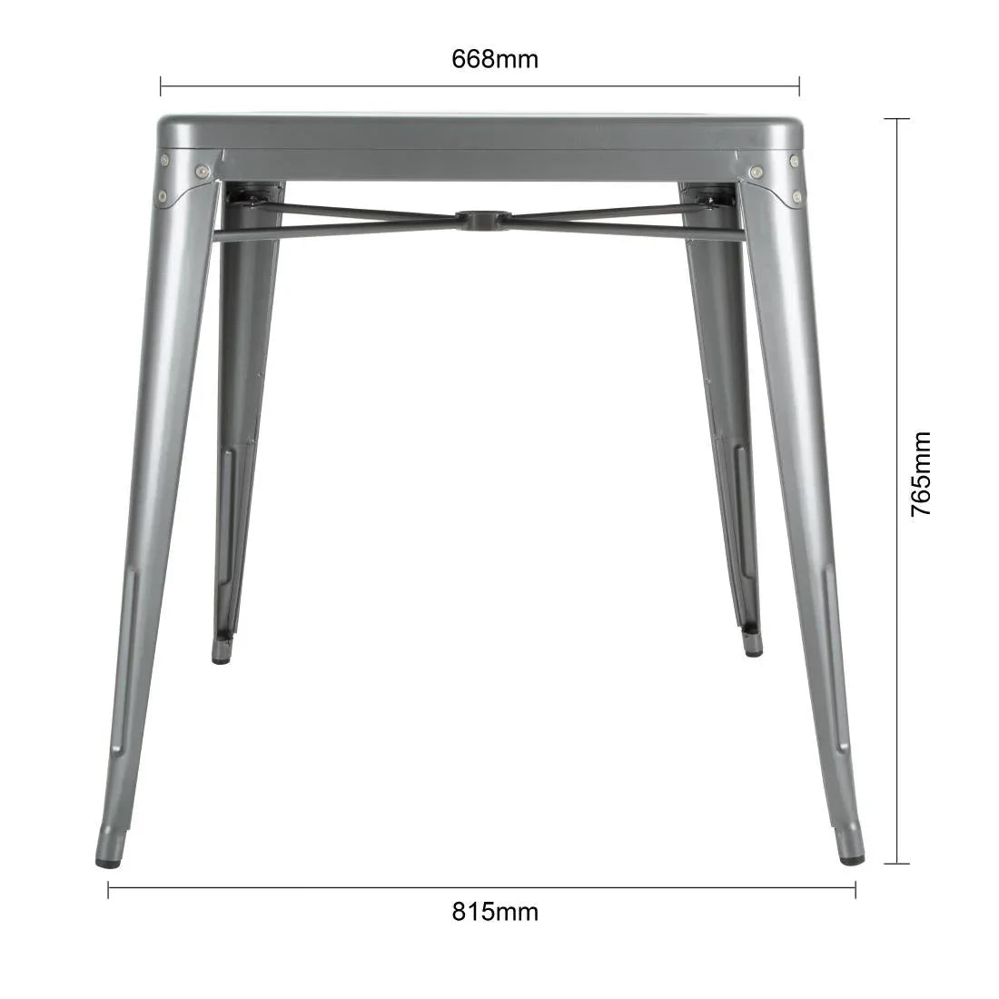 DM904 Bolero Bistro Square Steel Table Gun Metal 668mm (Single) - JD Catering Equipment Solutions Ltd