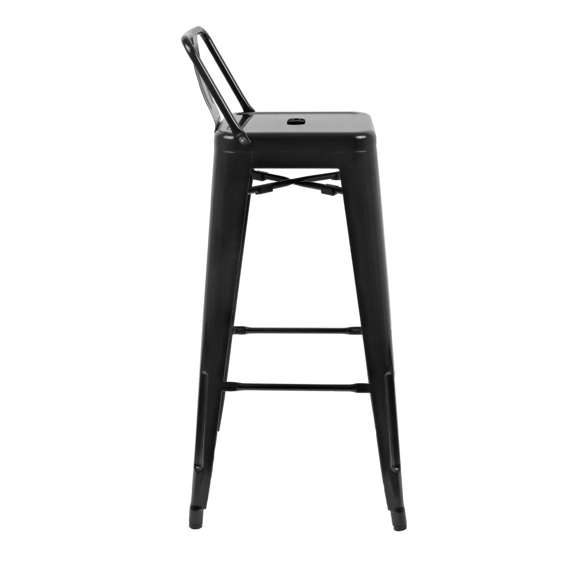 Bolero Bistro Steel High Stool With Backrest (Pack of 4) JD Catering Equipment Solutions Ltd