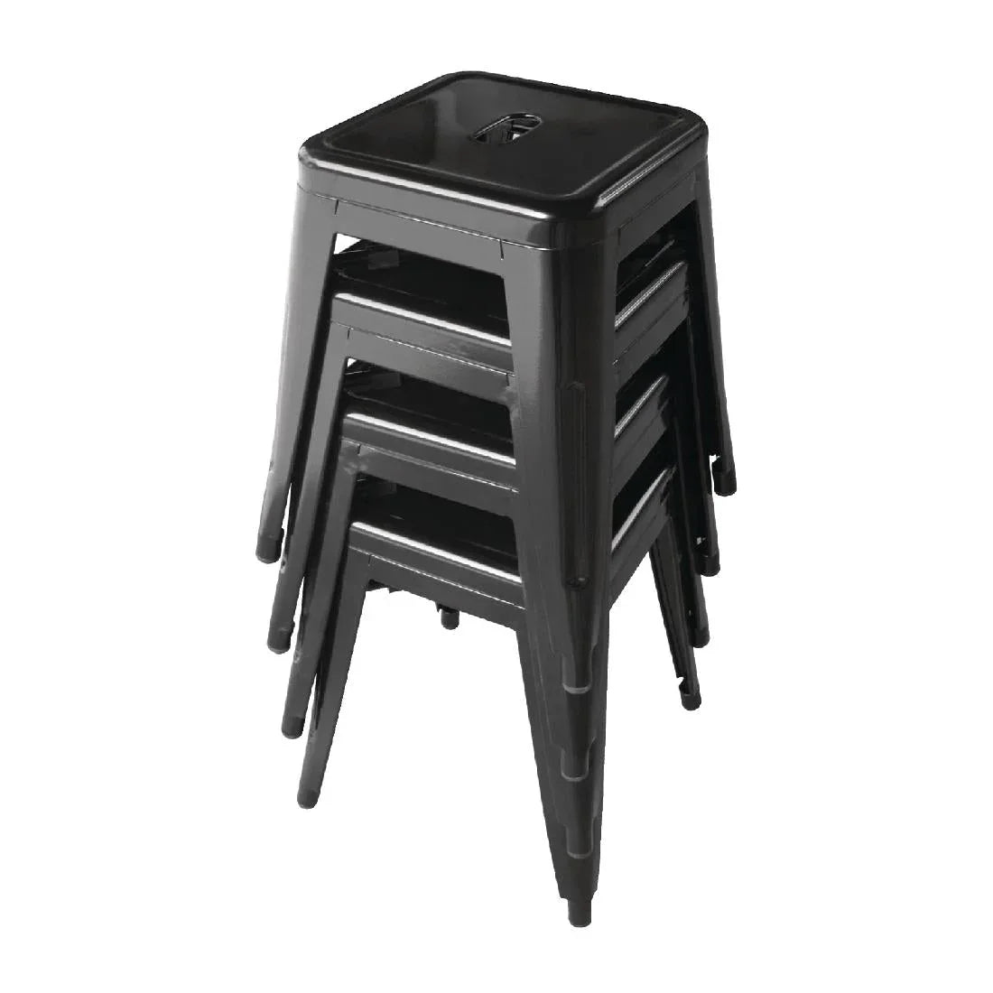 DL880 Bolero Bistro Steel Low Stool Black (Pack Of 4) - JD Catering Equipment Solutions Ltd