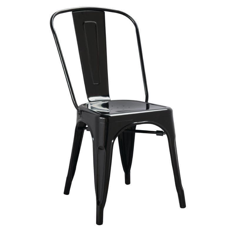 GL331 Bolero Bistro Steel Side Chair Black (Pack 4) GL331 - JD Catering Equipment Solutions Ltd