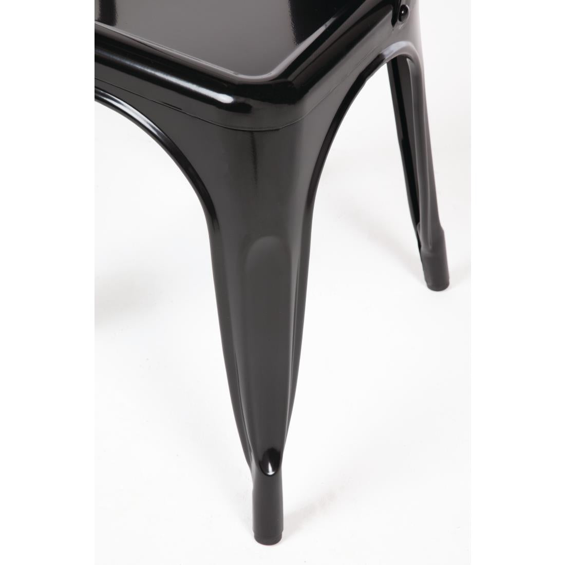 Bolero Bistro Steel Side Chair Black (Pack 4) GL331 JD Catering Equipment Solutions Ltd