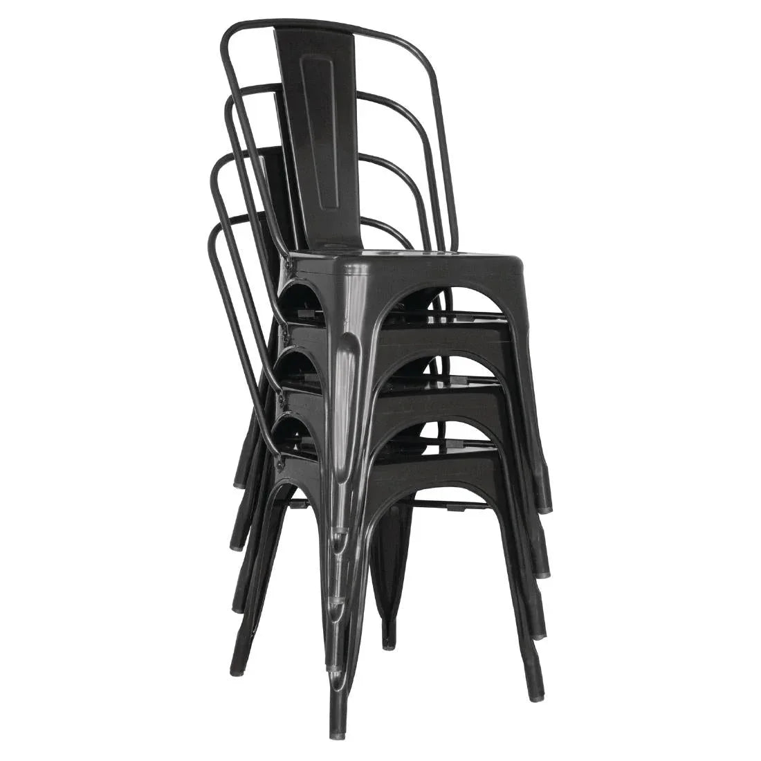 GL331 Bolero Bistro Steel Side Chair Black (Pack 4) GL331 - JD Catering Equipment Solutions Ltd
