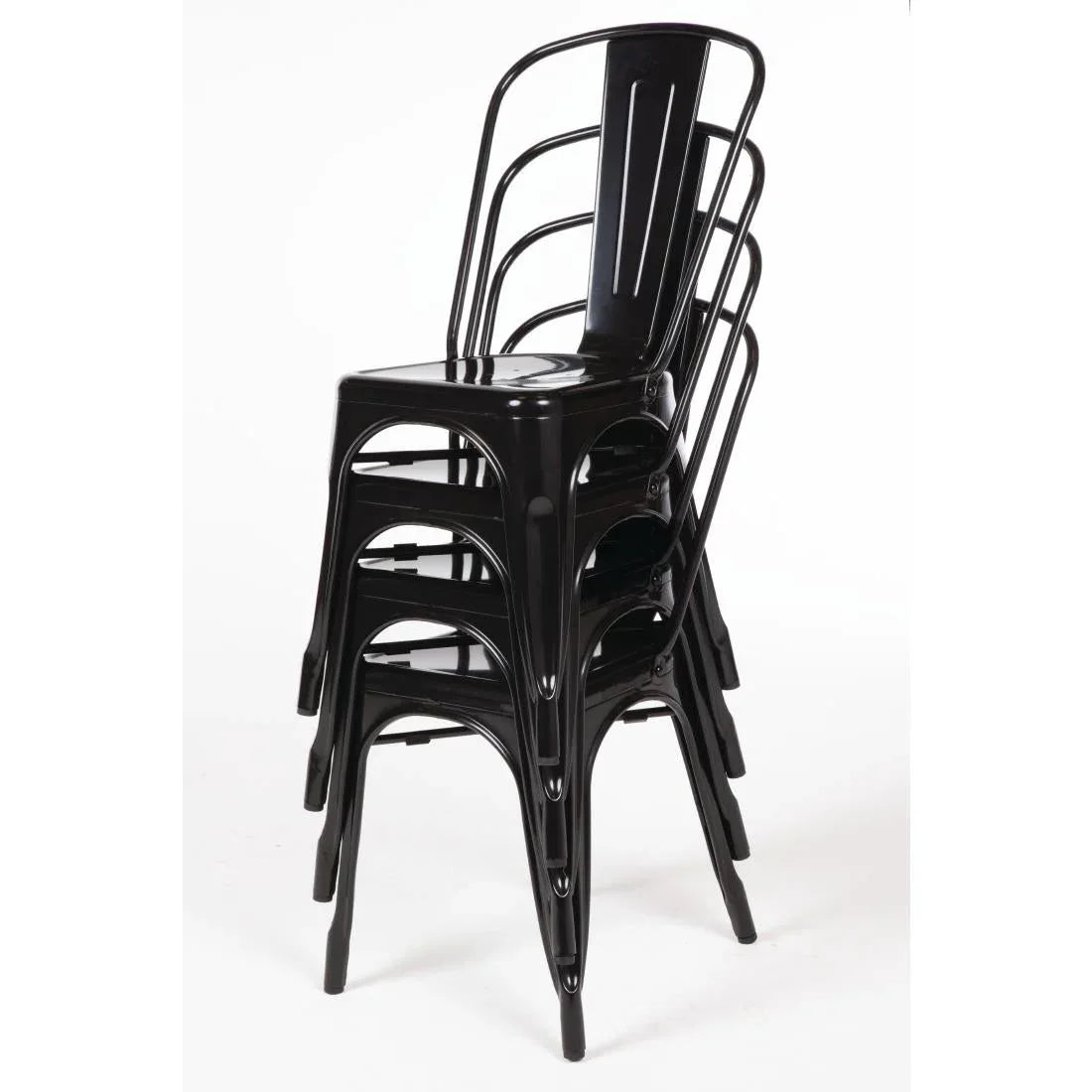 GL331 Bolero Bistro Steel Side Chair Black (Pack 4) GL331 - JD Catering Equipment Solutions Ltd