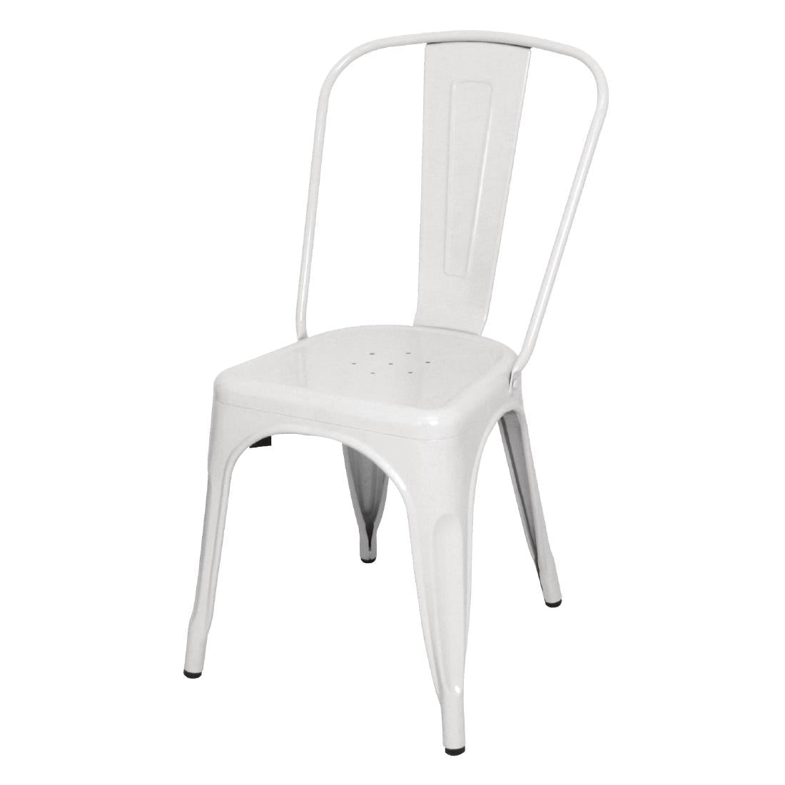 Bolero Bistro Steel Side Chair White (Pack of 4) JD Catering Equipment Solutions Ltd