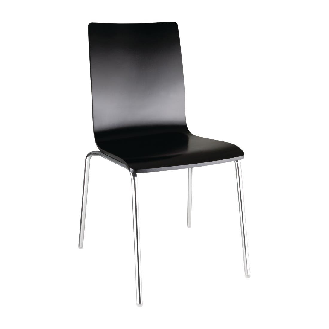 Bolero Black Square Back Side Chair (Pack of 4) JD Catering Equipment Solutions Ltd