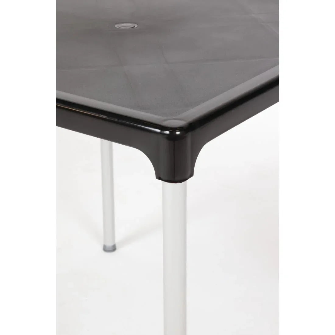 GJ970 Bolero Black Square Table with Aluminium Legs 750mm - JD Catering Equipment Solutions Ltd