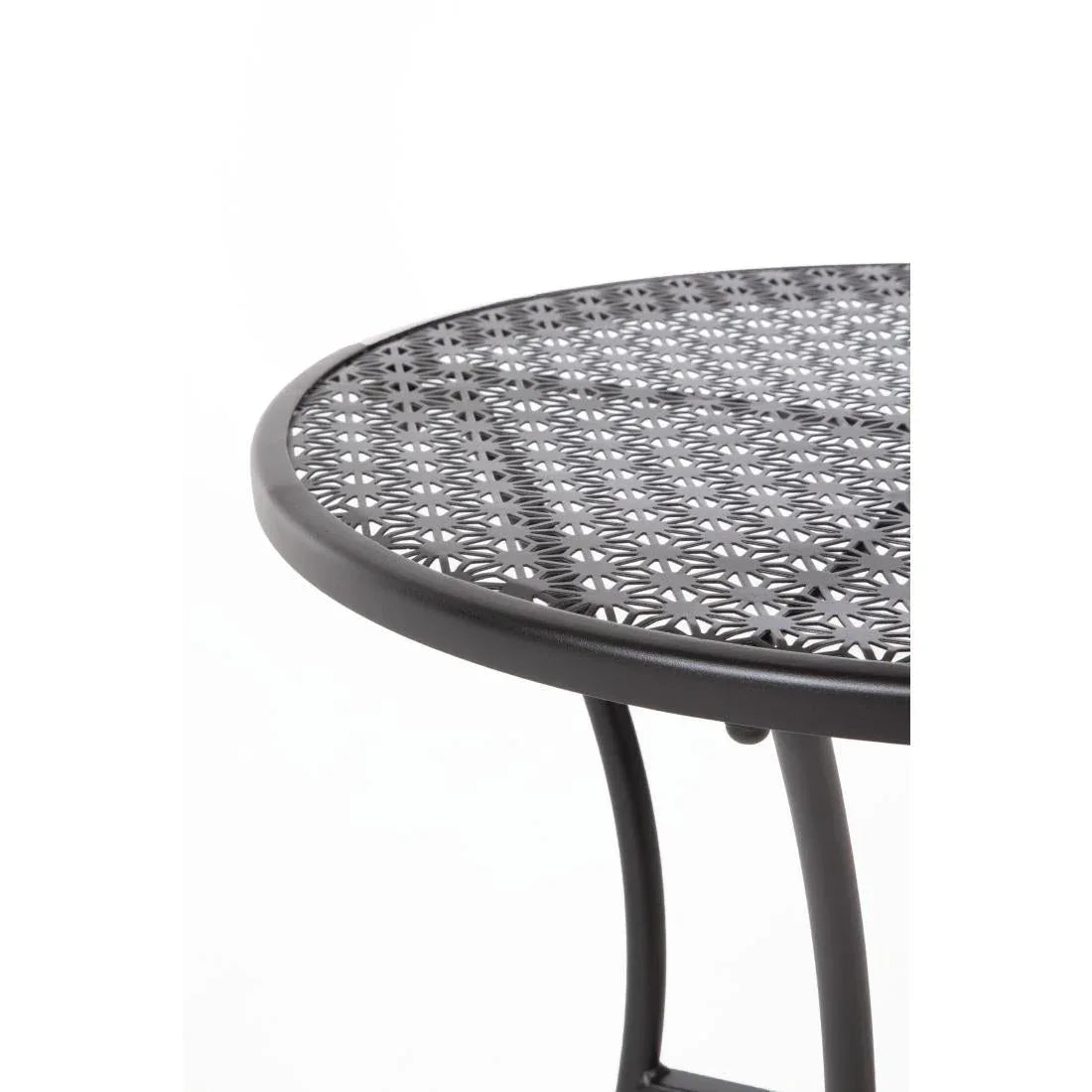 GG705 Bolero Black Steel Patterned Round Bistro Table Black 600mm - JD Catering Equipment Solutions Ltd