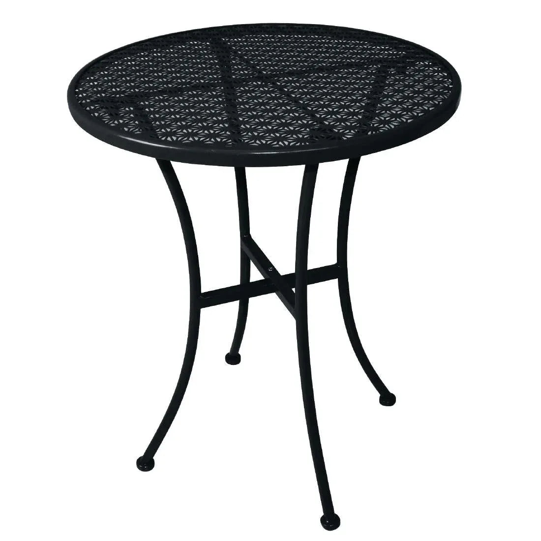 GG705 Bolero Black Steel Patterned Round Bistro Table Black 600mm - JD Catering Equipment Solutions Ltd