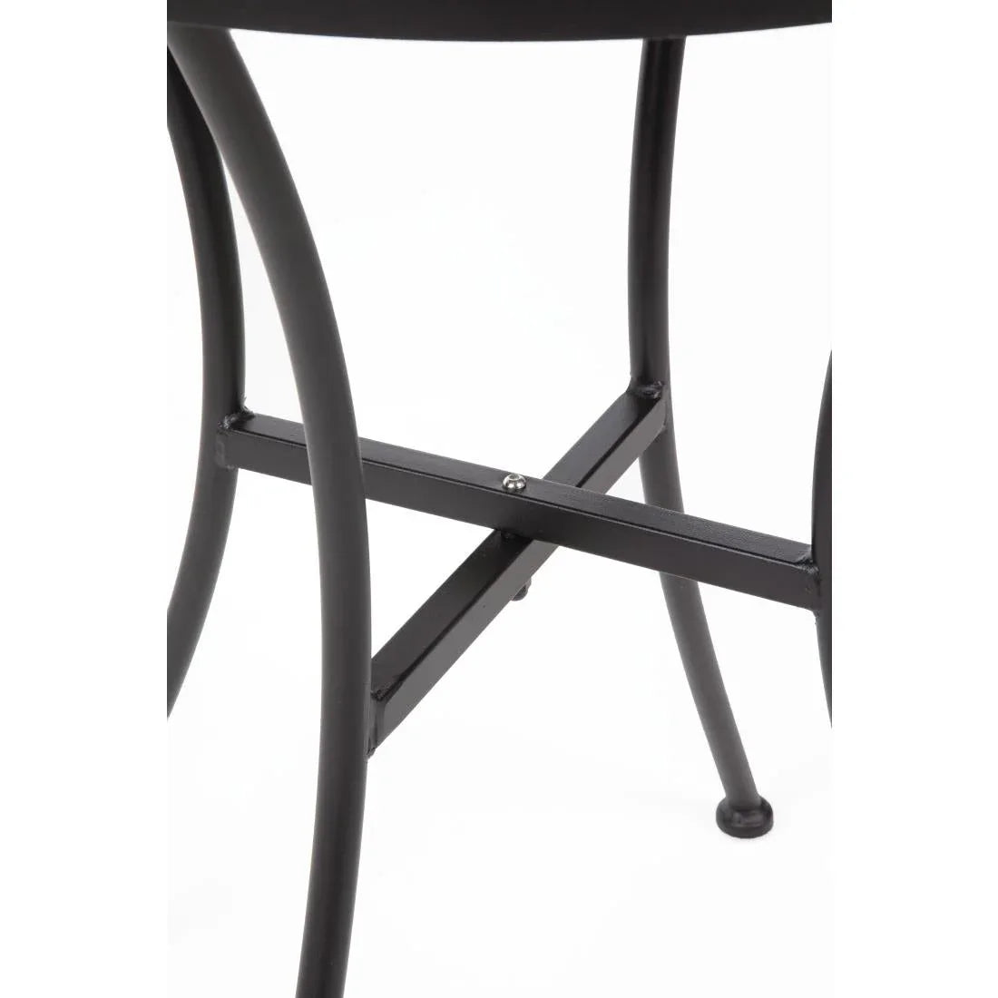 GG705 Bolero Black Steel Patterned Round Bistro Table Black 600mm - JD Catering Equipment Solutions Ltd