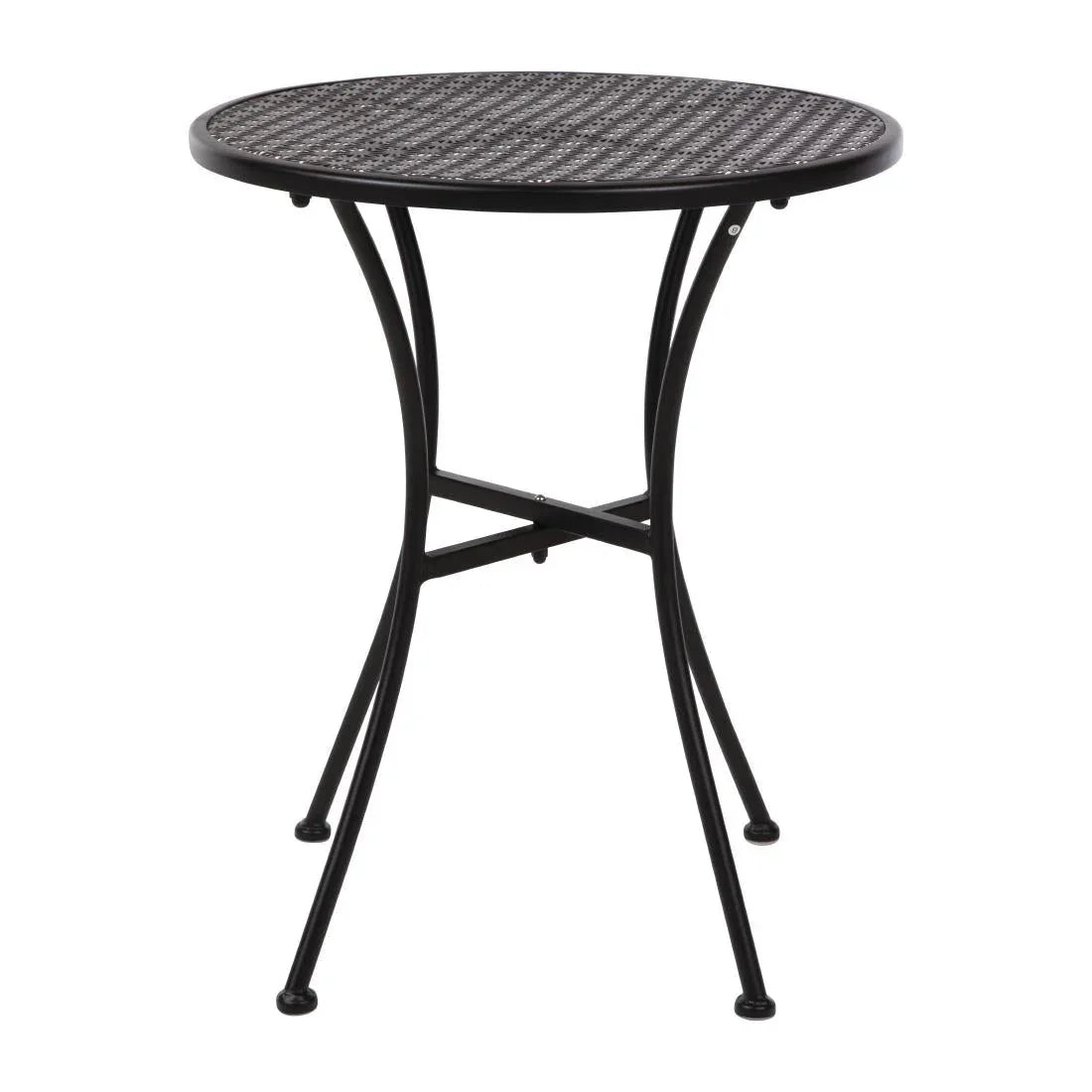 GG705 Bolero Black Steel Patterned Round Bistro Table Black 600mm - JD Catering Equipment Solutions Ltd
