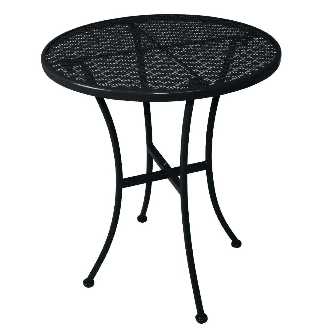 GG705 Bolero Black Steel Patterned Round Bistro Table Black 600mm - JD Catering Equipment Solutions Ltd