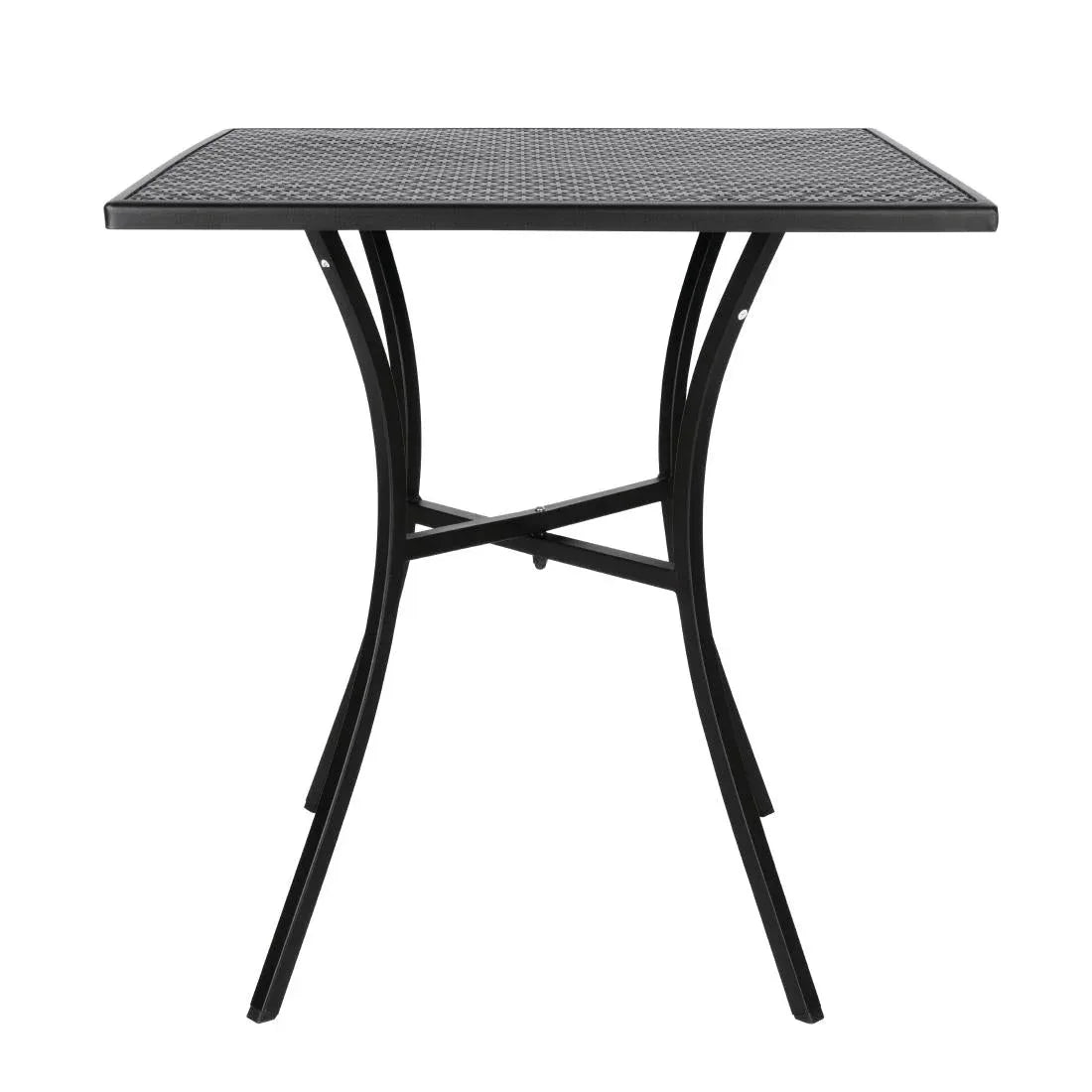GG706 Bolero Black Steel Patterned Square Bistro Table 700mm - JD Catering Equipment Solutions Ltd