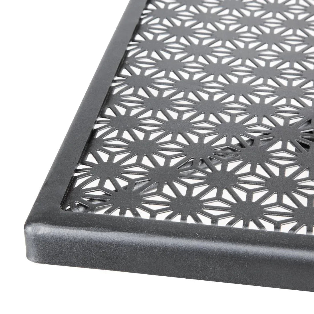 GG706 Bolero Black Steel Patterned Square Bistro Table 700mm - JD Catering Equipment Solutions Ltd