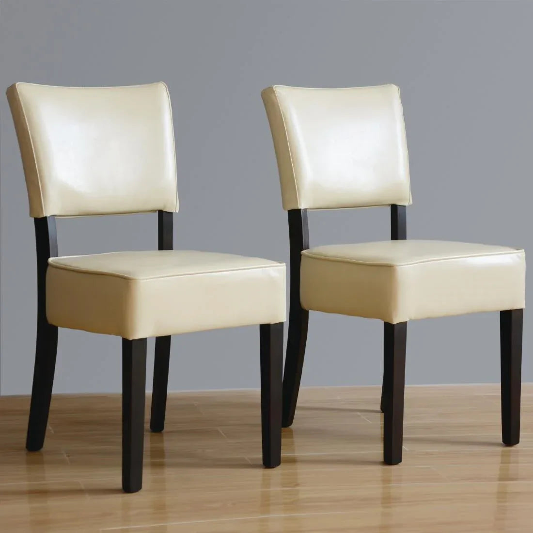 GF958 Bolero Chunky Faux Leather Chairs Cream (Pack of 2) - JD Catering Equipment Solutions Ltd