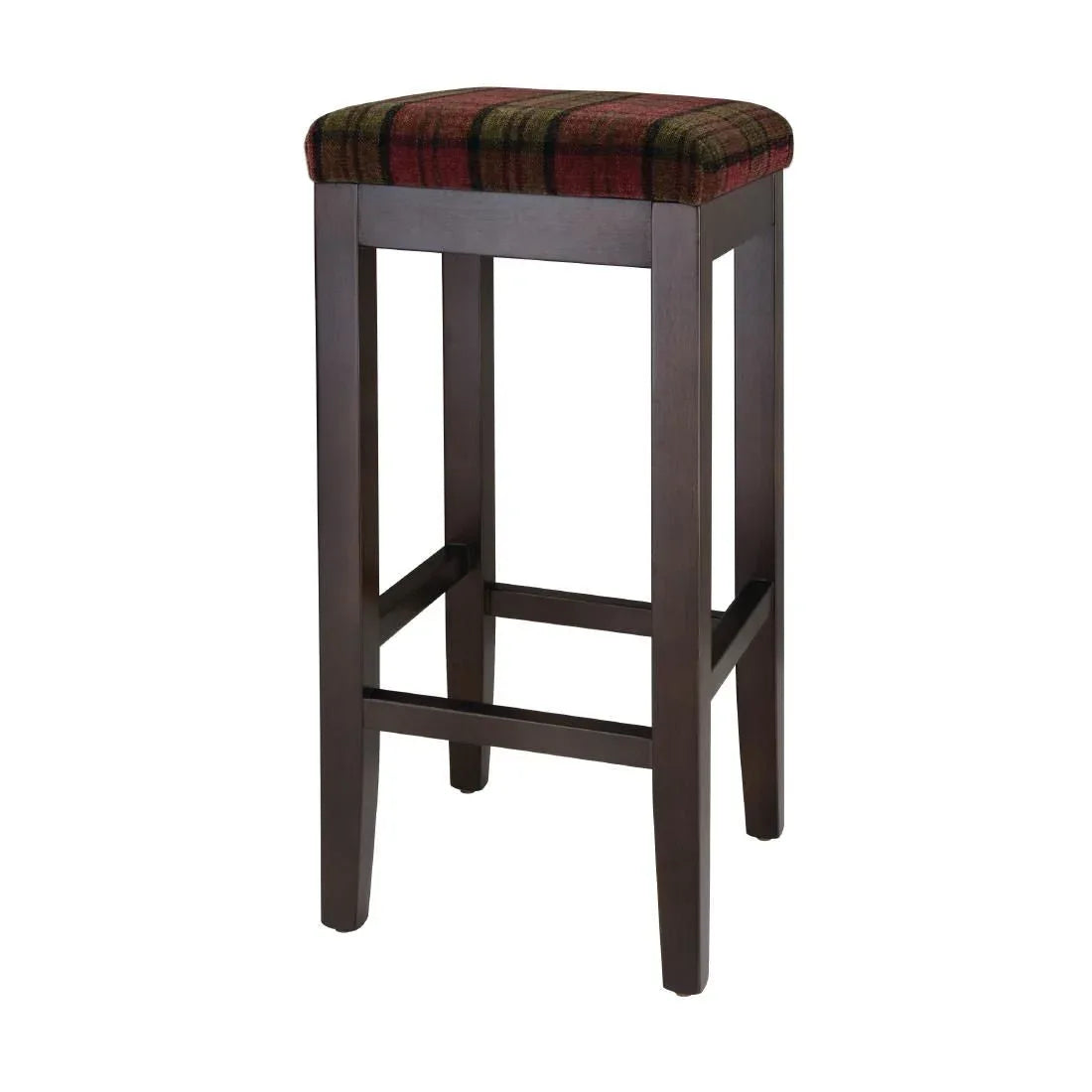 DC825 Bolero Dale High Stool Claret Tartan (Single) - JD Catering Equipment Solutions Ltd