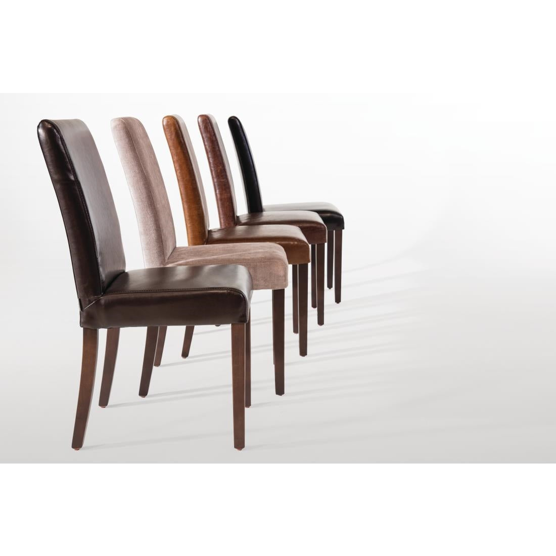 Bolero Faux Leather Dining Chair Antique Brown (Pack of 2) JD Catering Equipment Solutions Ltd