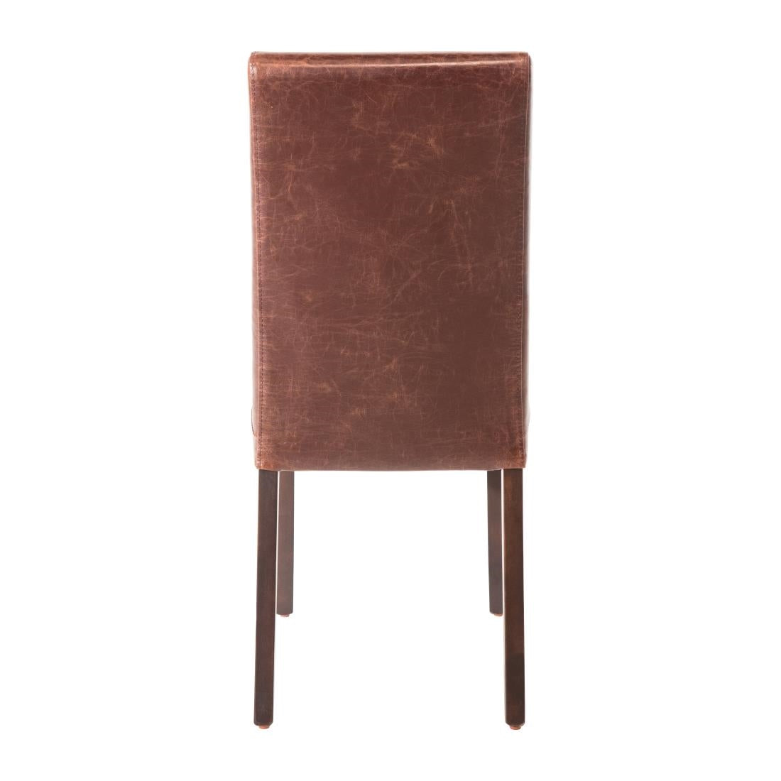 Bolero Faux Leather Dining Chair Antique Brown (Pack of 2) JD Catering Equipment Solutions Ltd