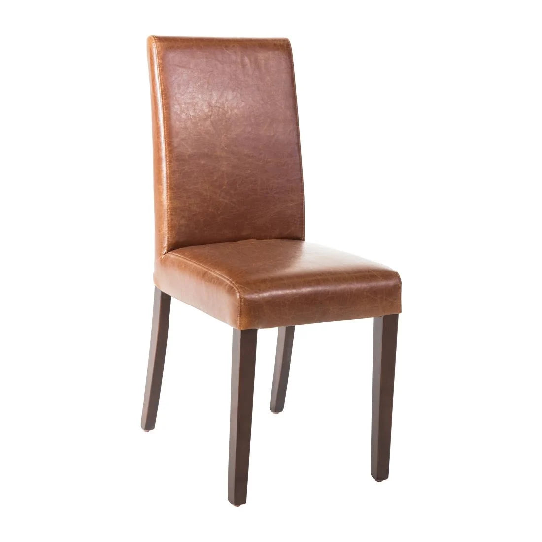Bolero Faux Leather Dining Chair Antique Tan (Pack of 2) JD Catering Equipment Solutions Ltd