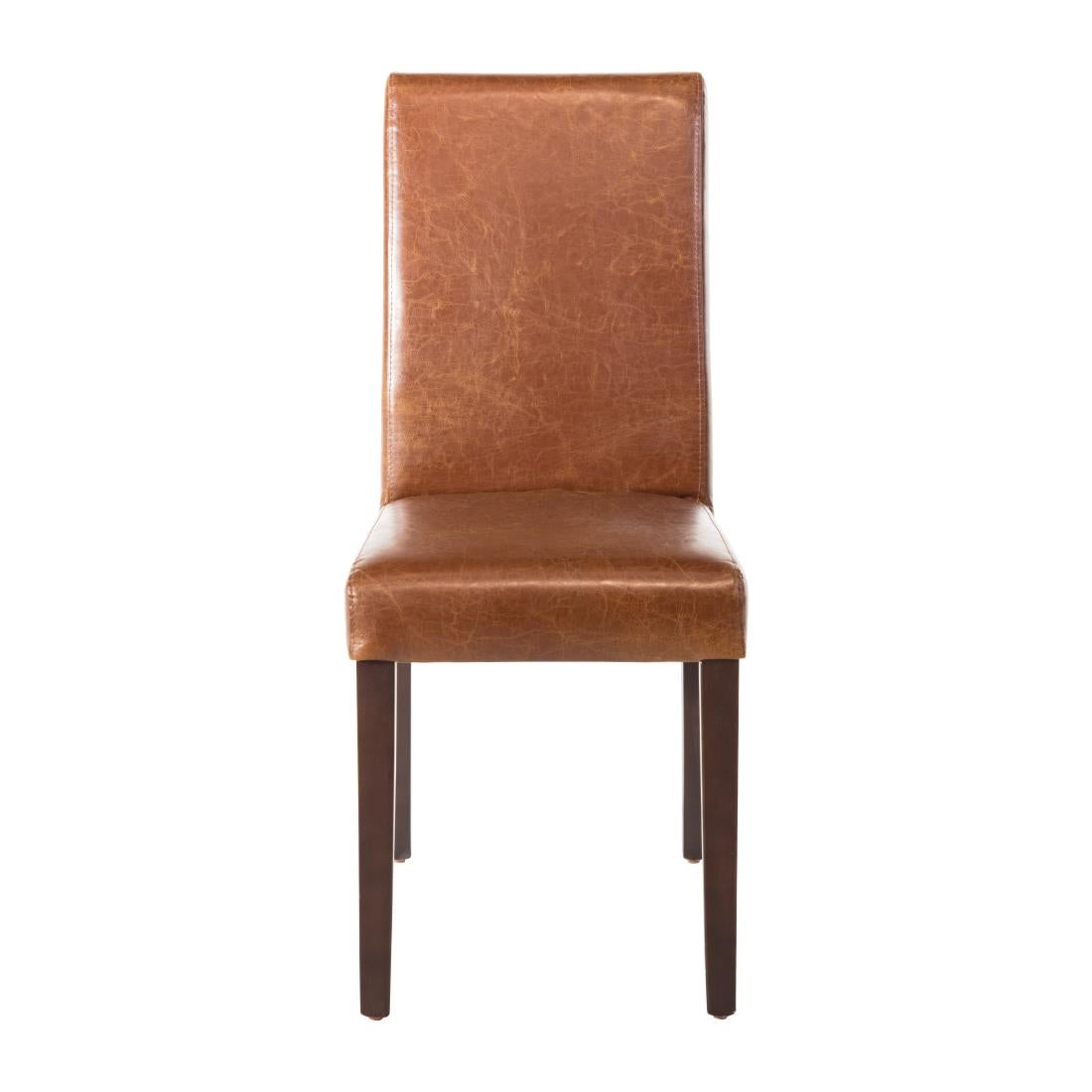 Bolero Faux Leather Dining Chair Antique Tan (Pack of 2) JD Catering Equipment Solutions Ltd