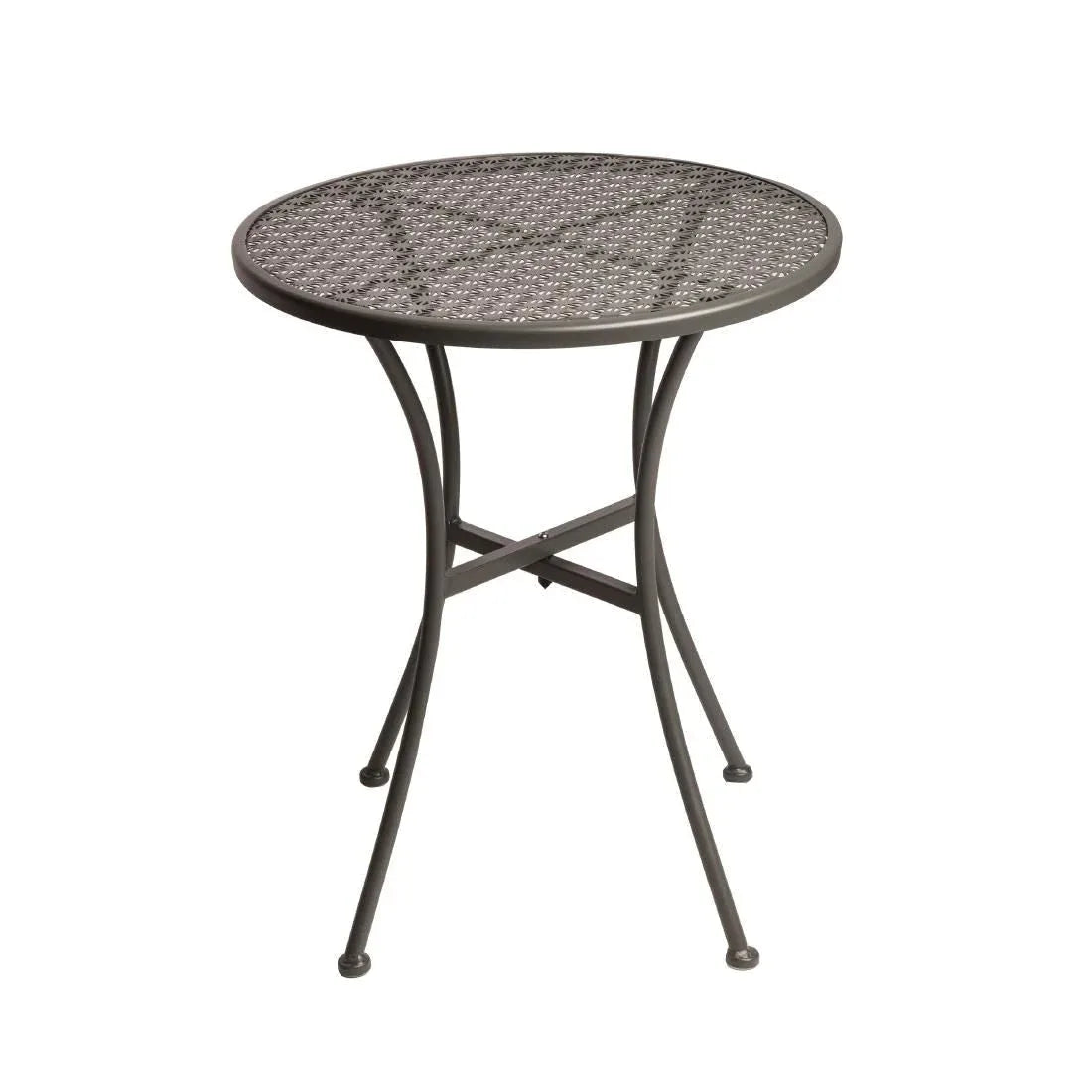 GG703 Bolero Grey Steel Patterned Round Bistro Table Grey 600mm - JD Catering Equipment Solutions Ltd