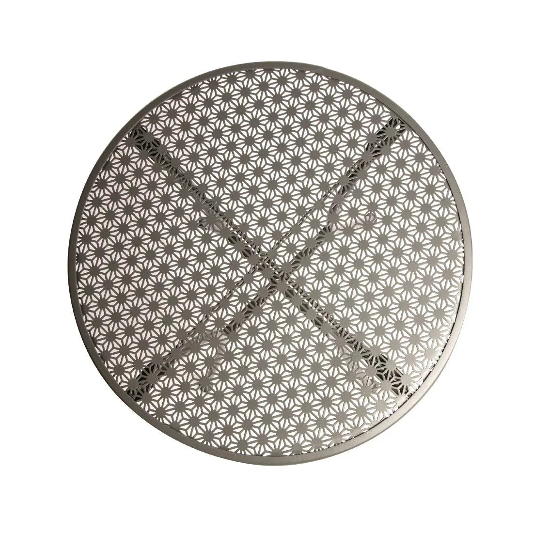 GG703 Bolero Grey Steel Patterned Round Bistro Table Grey 600mm - JD Catering Equipment Solutions Ltd