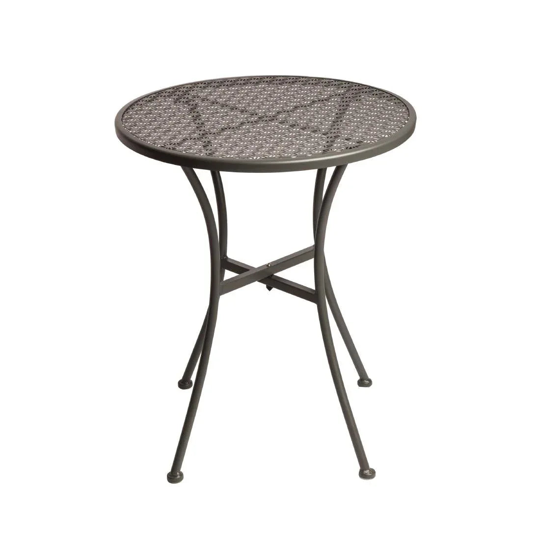 GG703 Bolero Grey Steel Patterned Round Bistro Table Grey 600mm - JD Catering Equipment Solutions Ltd