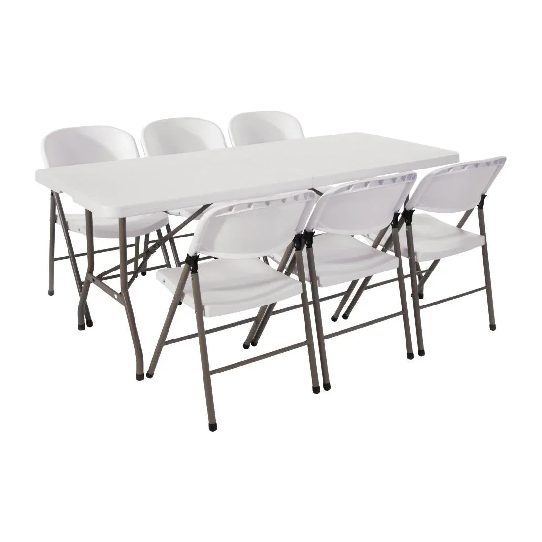 SA426 Bolero PE Centre Folding Table 6ft with Six Folding Chairs - JD Catering Equipment Solutions Ltd