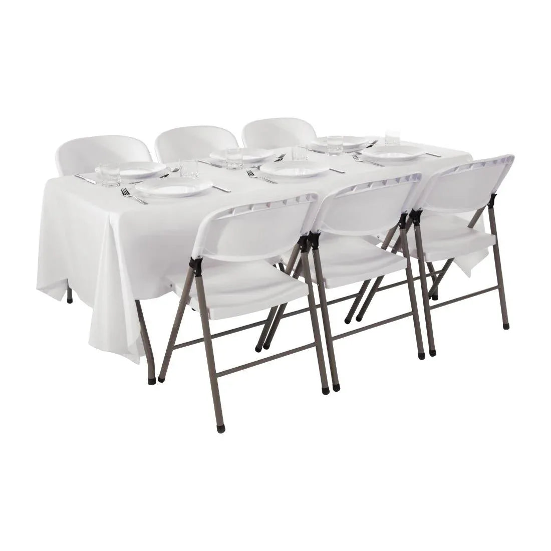 SA426 Bolero PE Centre Folding Table 6ft with Six Folding Chairs - JD Catering Equipment Solutions Ltd