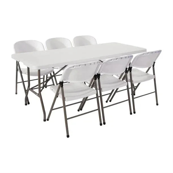 SA426 Bolero PE Centre Folding Table 6ft with Six Folding Chairs - JD Catering Equipment Solutions Ltd