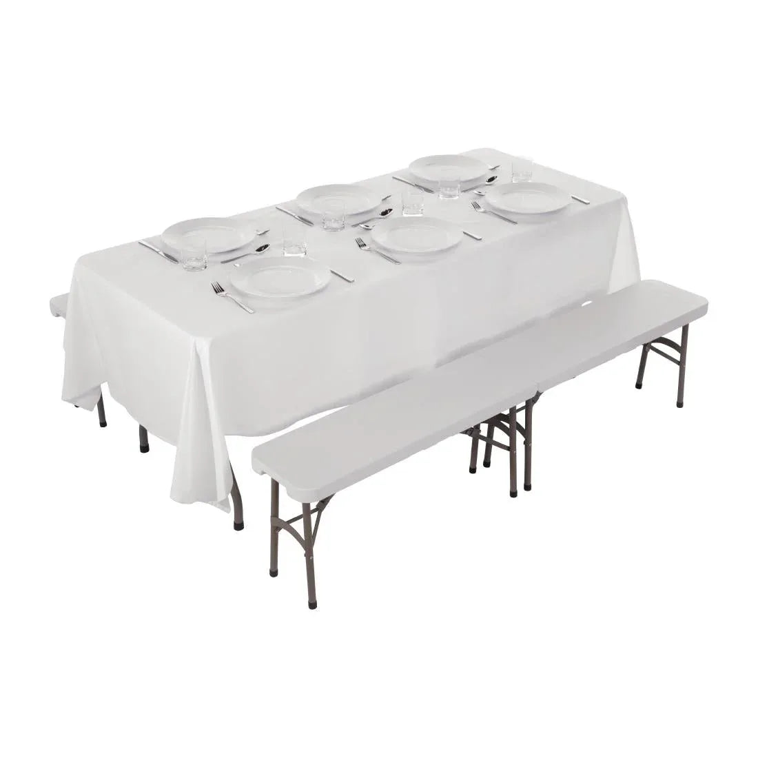 SA425 Bolero PE Centre Folding Table 6ft with Two Folding Benches - JD Catering Equipment Solutions Ltd