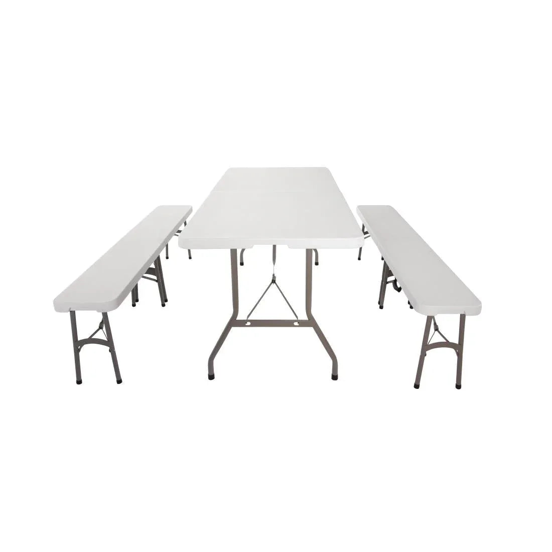 SA425 Bolero PE Centre Folding Table 6ft with Two Folding Benches - JD Catering Equipment Solutions Ltd