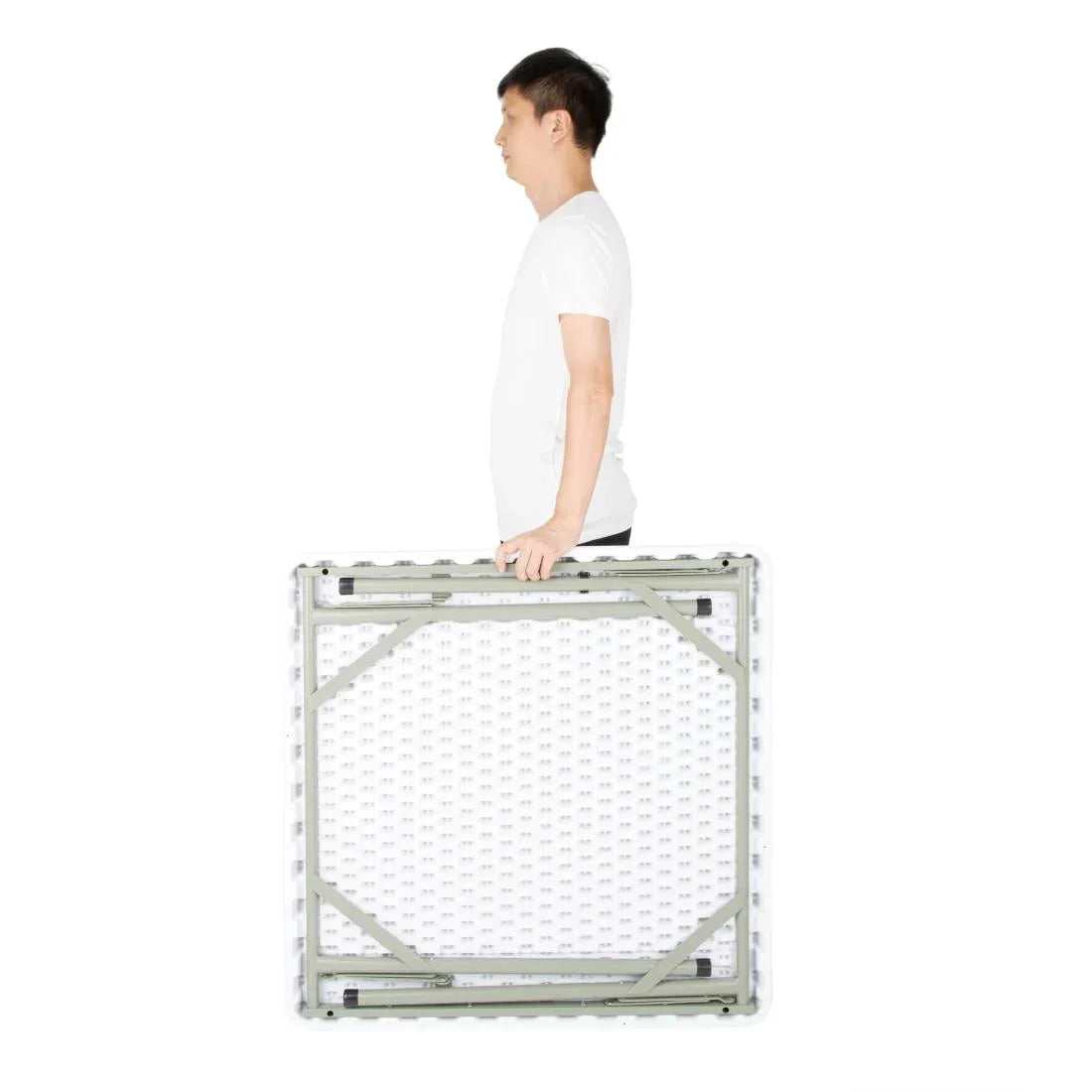 Y807 Bolero PE Square Folding Table 3ft White (Single) - JD Catering Equipment Solutions Ltd