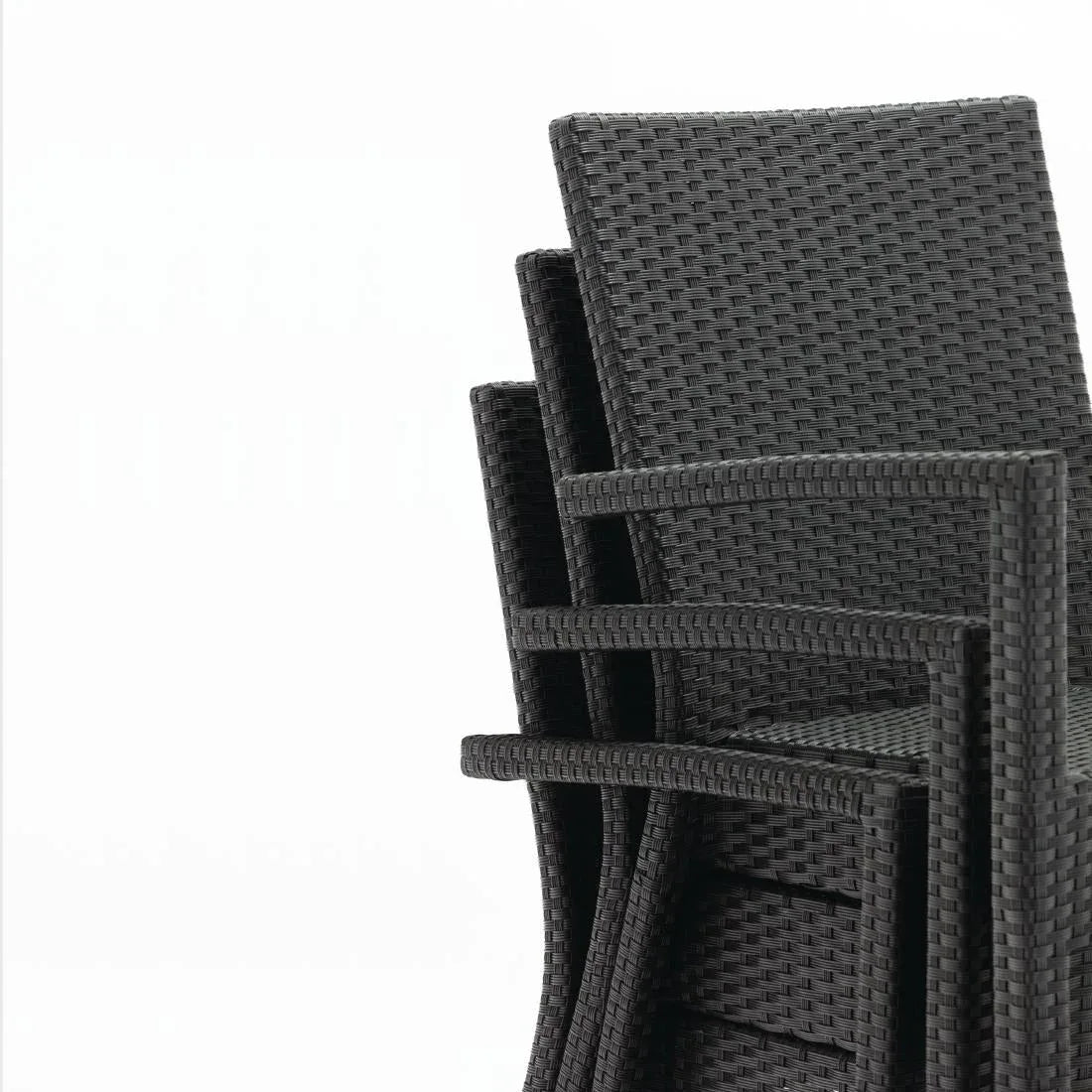 DL477 Bolero PE Wicker Armchairs Charcoal (Pack of 4) - JD Catering Equipment Solutions Ltd