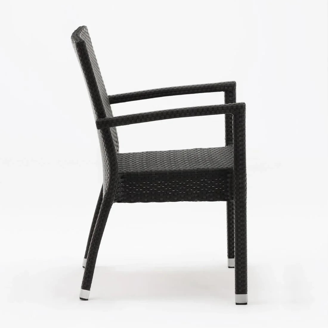 DL477 Bolero PE Wicker Armchairs Charcoal (Pack of 4) - JD Catering Equipment Solutions Ltd