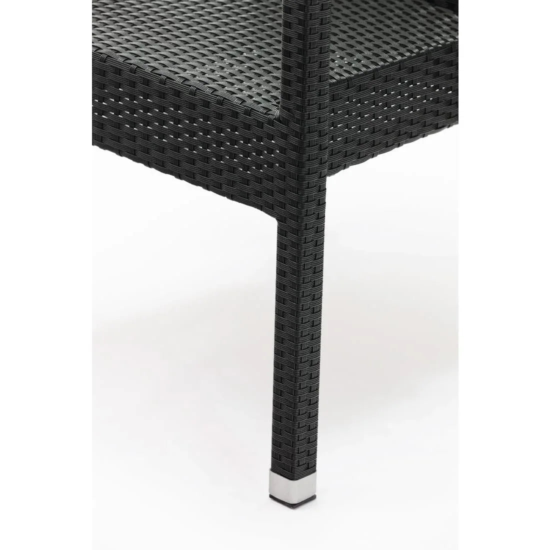 DL477 Bolero PE Wicker Armchairs Charcoal (Pack of 4) - JD Catering Equipment Solutions Ltd
